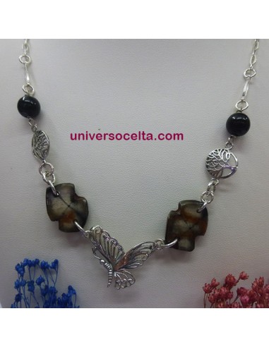 Gargantilla de plata con Árboles de la Vida G7Q
