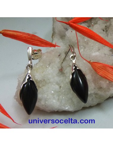 Pendientes de Azabache y Plata P35A