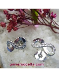 Infinito Pendientes Plata con pedrería 621-552
