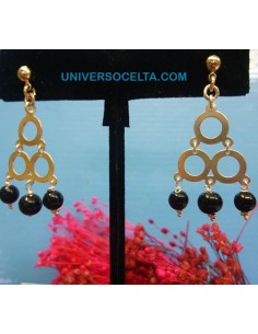 Pendientes con argollas y Azabache 3AR2