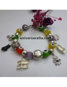 Pulsera de plata con motivos asturianos PA7