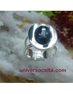 T119262 Sortija de plata ajustable con Azabache