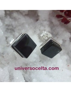 Pendiente de Azabache cuadrado T049110