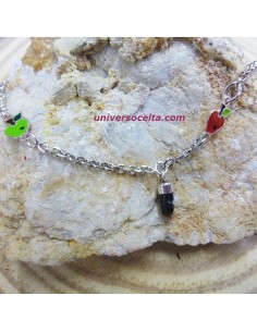 Pulsera infantil de plata y figa de Azabache PMZ