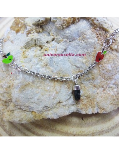 Pulsera infantil de plata y figa de Azabache PMZ