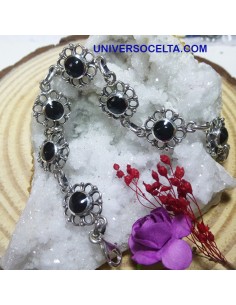 Pulsera de plata y Azabache artesana ENP 2