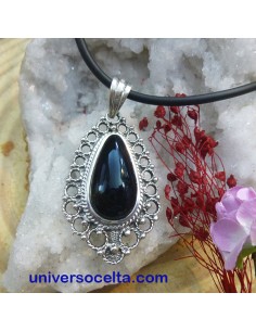 Colgante artesano con lágrima de Azabache M103