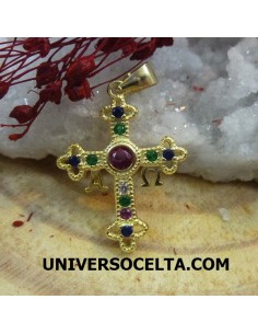 Cruz de la victoria con piedras de color CV23