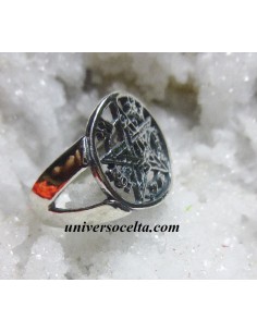 Anillo Poderoso Pentagrama Plata 1094 2