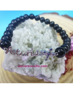 Pulsera elástica con Azabache y nombre de Asturias AZAS