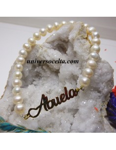 Pulsera de la Abuela con perla y logo ABU