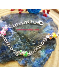 Pulsera de plata con osos...