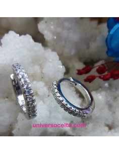 Arete fino de plata con pedrería E15