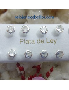 Pendiente Flor de plata con...