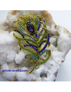 VRB Broche chapado en forma de Pluma