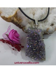 Colgante de Aura Cristal engarzado en plata ACE