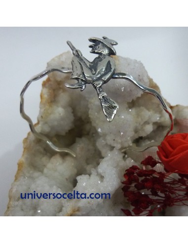 Brazalete artesano de plata con Bruja BBP