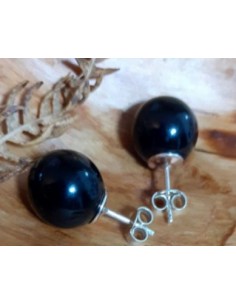 Pendientes de Bola de Azabache lisa 620-49