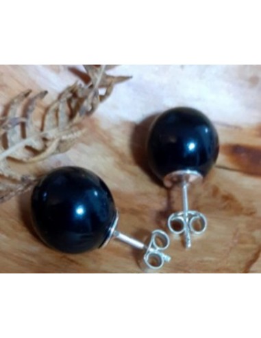 Pendientes de Bola de Azabache lisa 620-49