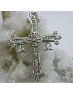 Cruz de la Victoria de plata y circonitas 1049