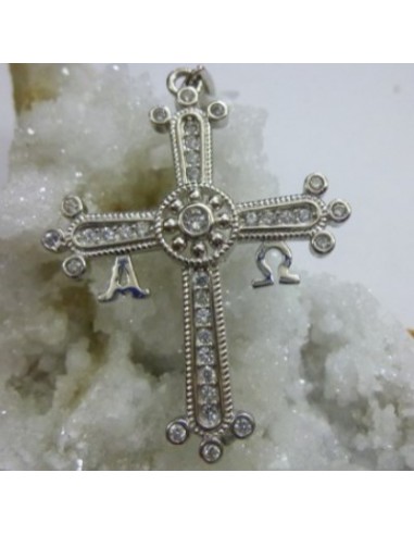 Cruz de la Victoria de plata y circonitas 1049