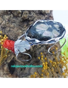 Brazalete de diseño artesanal con Quiastolita PLB