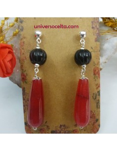 Pendientes con Azabache y lágrima de corneola LCA