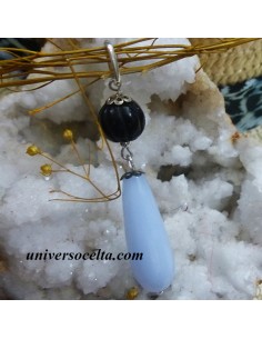 Colgante de Azabache y Calcedonia TRA3