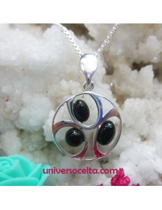 Colgante circular de plata y Azabache 600-48