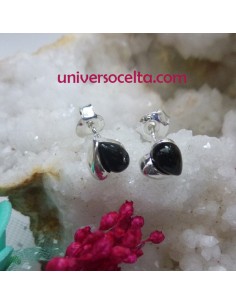 Pendiente corazón de plata y Azabache 620-201