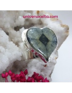 Anillo corazones ajustable con Quiastolita RAQ 2