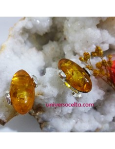 Pendientes de pinza en plata con Ámbar PPAP 2