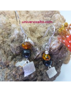 Pendiente combinado de Ámbar y Azabache XPZ