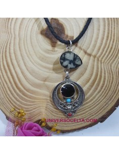 Colgante de orfebrería con Azabache y Quiastolita