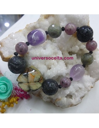 Pulsera de Quiastolita y Ágatas APEX