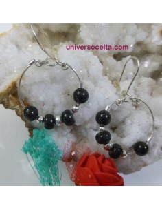 Pendientes de gancho con arete de Azabache