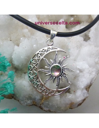 Colgante con Luna y Sol de plata