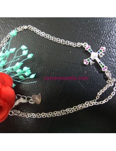 Pulsera fina de plata con...