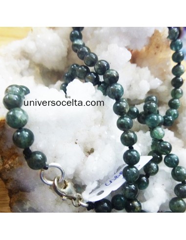 Collar artesano de Obsidiana plateada