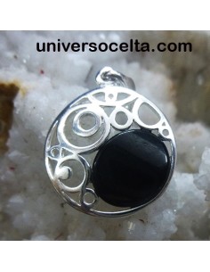 Colgante de plata calado con Azabache