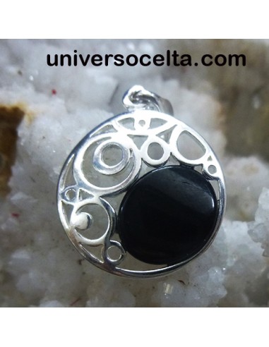 Colgante de plata calado con Azabache