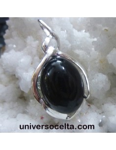 Colgante de plata de diseño con Azabache