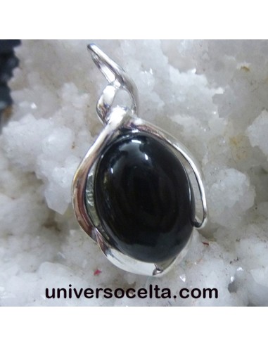 Colgante de plata de diseño con Azabache