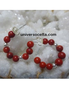 Aretes de coral y plata