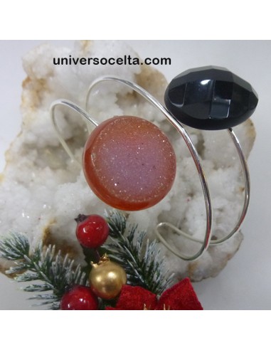 Brazalete dúo de cornalina y ónix