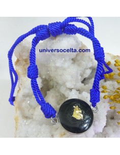 Pulsera de siete nudos negra con carbón 2