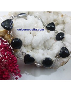 Pulsera de corazones en carbón reestructurado