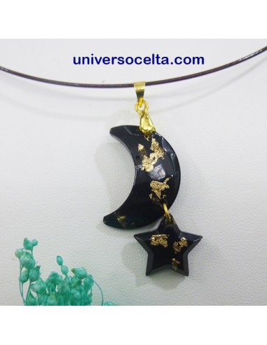 Colgante con estrella y luna