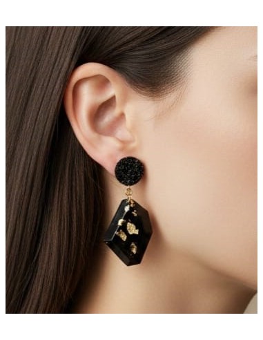 Aretes con carbón redefinido facetados ABP1