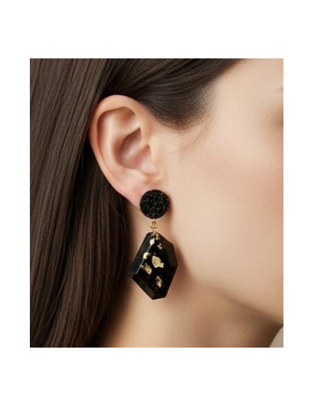 Aretes con carbón redefinido facetados ABP1